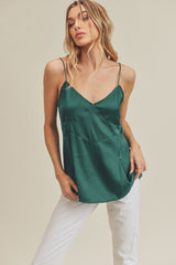 Emerald Satin Tie Tank