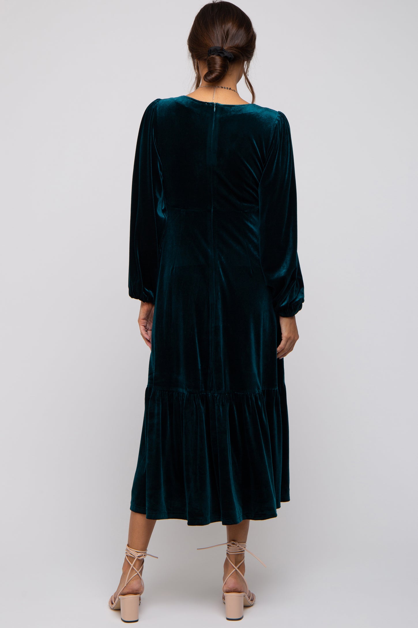Buy Mint Velvet Green V-Neck Tiered Midi Dress from Next Luxembourg