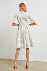 Cream Texture Woven Dress