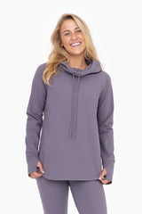 Charcoal Hooded Long Sleeve Maternity Active Top