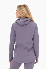 Charcoal Hooded Long Sleeve Active Top