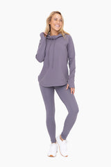 Charcoal Hooded Long Sleeve Active Top