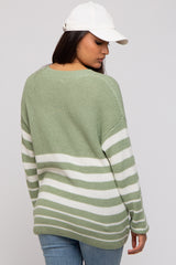 Green Striped Sweater