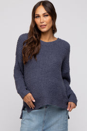 Navy Dropped Shoulder Maternity Sweater