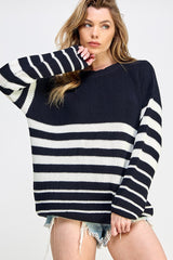 Black Striped Maternity Sweater