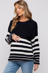 Black Striped Maternity Sweater