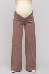 Mauve Wide Leg Maternity Jeans