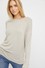 Beige Knit Long Sleeve Top