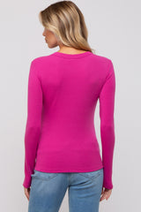 Fuchsia Long Sleeve Maternity Top