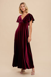 Burgundy Velvet Maxi Dress