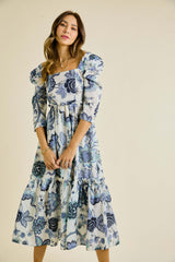 Blue Vintage Floral Dress