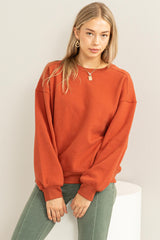 Rust Basic Fleece Sweatshirt