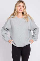 Heather Grey Basic Fleece Sweatshirt