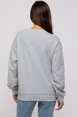 Heather Grey Basic Fleece Maternity Sweatshirt