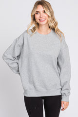 Heather Grey Basic Fleece Maternity Sweatshirt