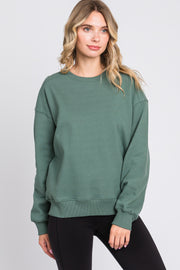 Green Basic Fleece Sweatshirt