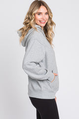 Heather Grey Front Pocket Hooded Fleece Sweatshirt