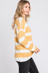 Yellow Striped V-Neck Sweater