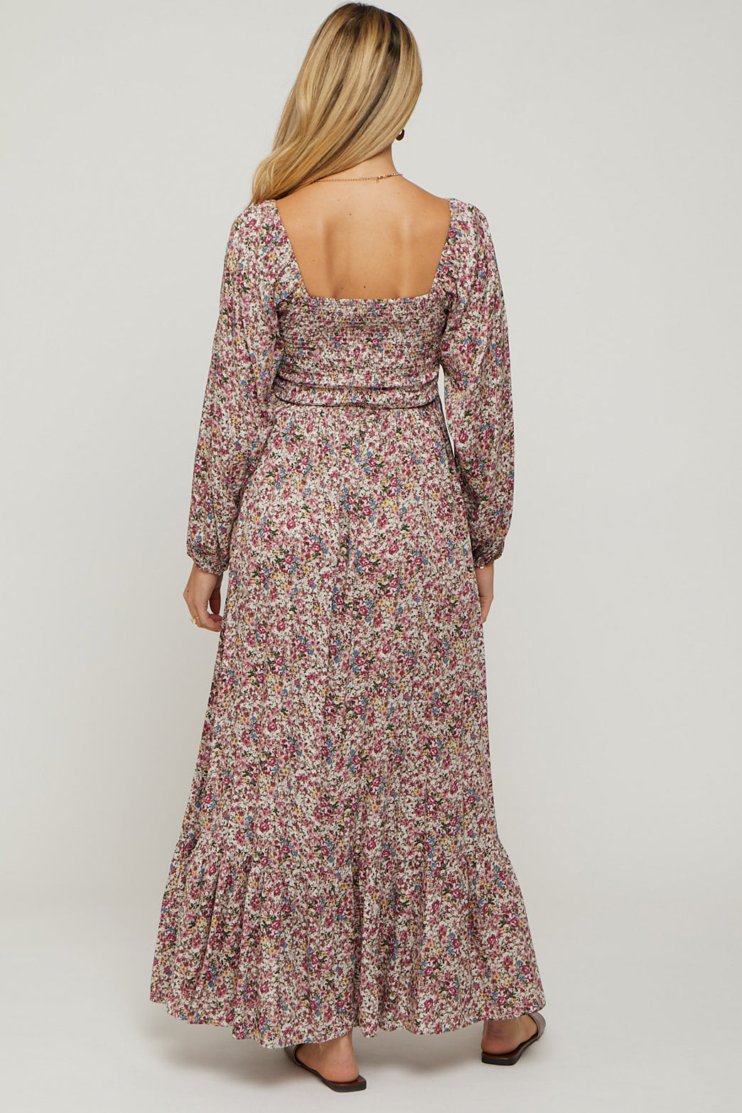 Floral Sweetheart Maternity Maxi in Purple