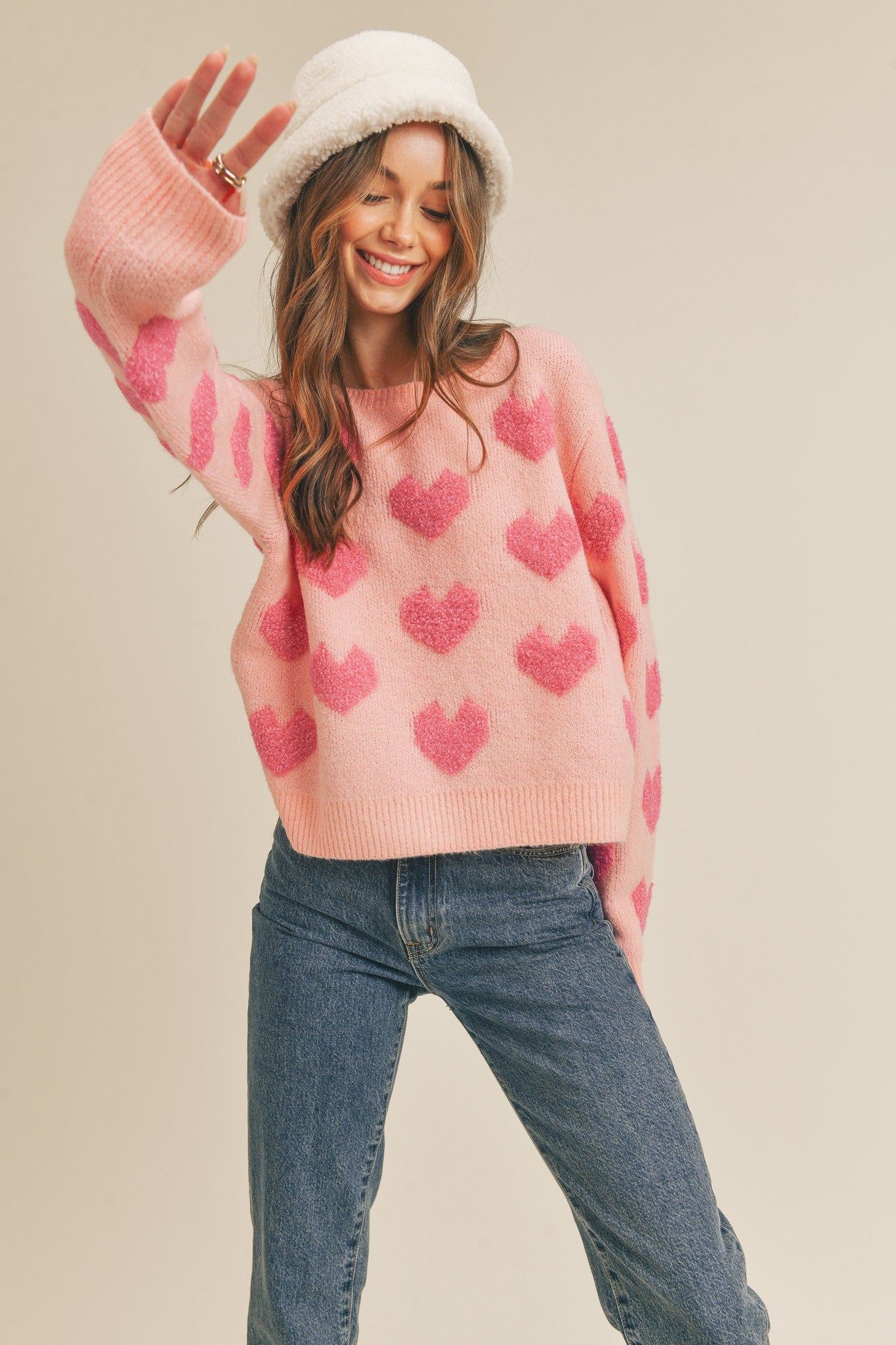 Fuzzy 2025 heart sweater