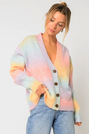 Rainbow Button Up Cardigan