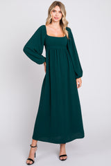 Forest Green Square Neck Maxi Dress