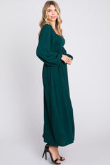 Forest Green Square Neck Maxi Dress