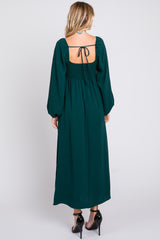 Forest Green Square Neck Maxi Dress