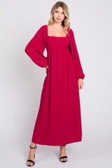 Magenta Square Neck Maternity Maxi Dress