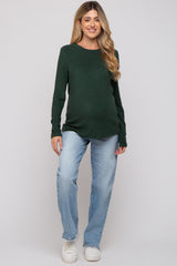 Forest Green Soft Knit Long Sleeve Maternity Top