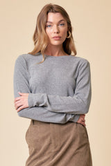 Heather Grey Soft Knit Long Sleeve Maternity Top