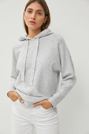 Heather Grey Drawstring Hooded Sweater