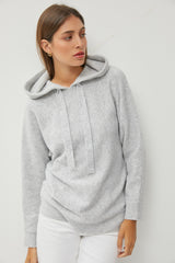 Heather Grey Drawstring Hooded Sweater