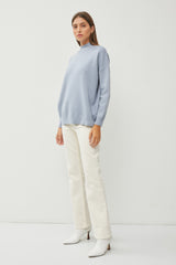 Light Blue Mock Neck Sweater