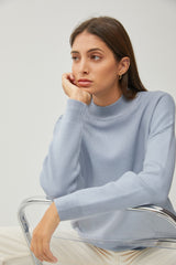 Light Blue Mock Neck Sweater