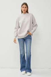 Silver Mock Neck Sweater