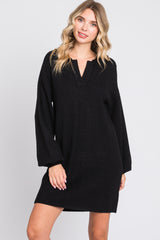 Black Maternity Mini Sweater Dress