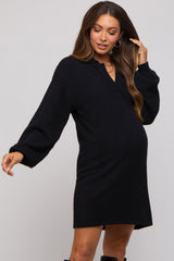 Black Maternity Mini Sweater Dress