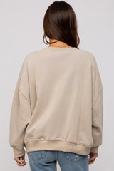 Beige Dropped Shoulder Maternity Sweatshirt