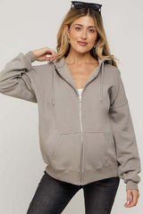 Taupe Hooded Maternity Jacket