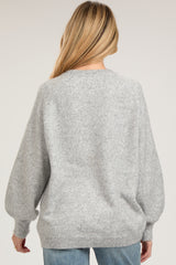 Heather Grey Balloon Sleeve Maternity Sweater