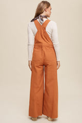 Rust Denim Retro Wide Opening Overalls