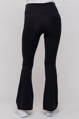 Black Front Ruched Maternity Leggings