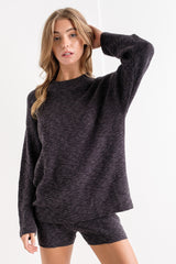 Charcoal Sweater Short Maternity Set