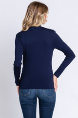 Navy Long Sleeve Wrap Nursing Top