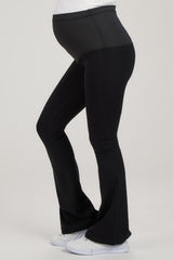 Black Flare Leg Maternity Active Pants