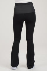 Black Flare Leg Maternity Active Pants