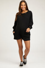 Black Dolman Sleeve Maternity Romper