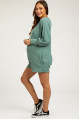 Light Olive Dolman Sleeve Maternity Romper