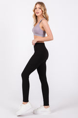 Black Ribbed Active Legging